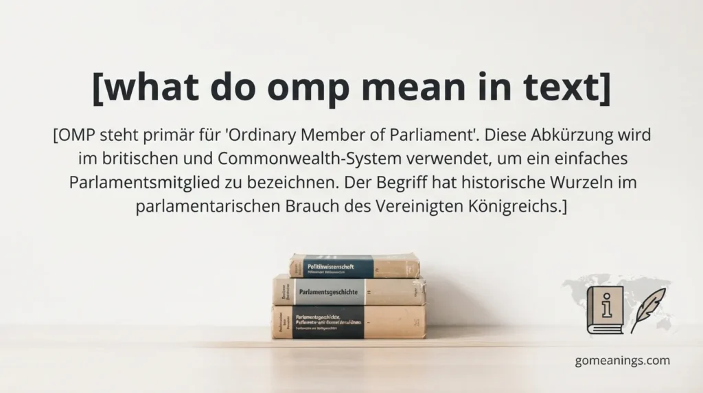 what do omp mean in text